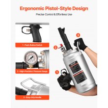 VEVOR Portable Tire Bead Seater, 1.6 Gal / 6 L Air Bead Blaster, Handheld Tire Inflator Tool, 87-116 PSI Operating Pressure, Trigger Seating Inflator for Car, Compact SUV, Light Truck, E-Bike, RV, ATV