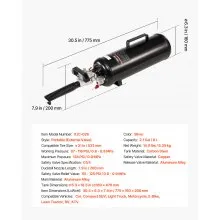 VEVOR Portable Tire Bead Seater, 2.1 Gal / 8 L Air Bead Blaster, Handheld Tire Inflator Tool, 87-116 PSI Operating Pressure, Trigger Seating Inflator for Car, Compact SUV, Light Truck, E-Bike, RV, ATV