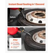 VEVOR Air Tire Bead Seater, 5 Gal / 18.9 L, Heavy Duty Tire Bead Blaster Tool, 87-116 PSI Operating Pressure, Air Trigger Seating Inflator for Pickup, Truck, ATV, Jeep, Van, Lawn Tractor, RV, Red