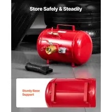 VEVOR Air Tire Bead Seater, 5 Gal / 18.9 L, Heavy Duty Tire Bead Blaster Tool, 87-116 PSI Operating Pressure, Air Trigger Seating Inflator for Pickup, Truck, ATV, Jeep, Van, Lawn Tractor, RV, Red