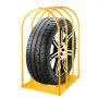 VEVOR Tire Inflation Cage, 4-Bar Car Tire Cage, Portable Tire Cage Tire Inflation Accessories, Heavy-Duty Steel Frame Car Tire Inflation Tool, for Cars SUVs Trucks, with A Tire Changer Yellow