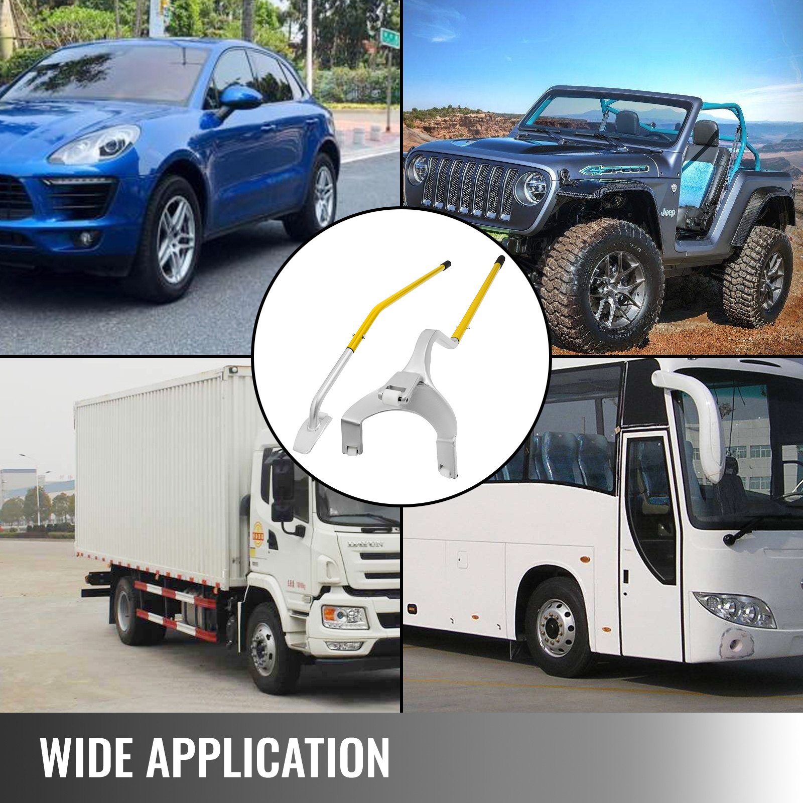 VEVOR Tire Mount Demount Tool, 22.5 to 24.5 inches, 3PCS Tire Changer Demount Tool Adapted to Aluminum and Steel Rims, with Extra Bead Keeper, Tire Changing Tools for Car Repairing, Yellow