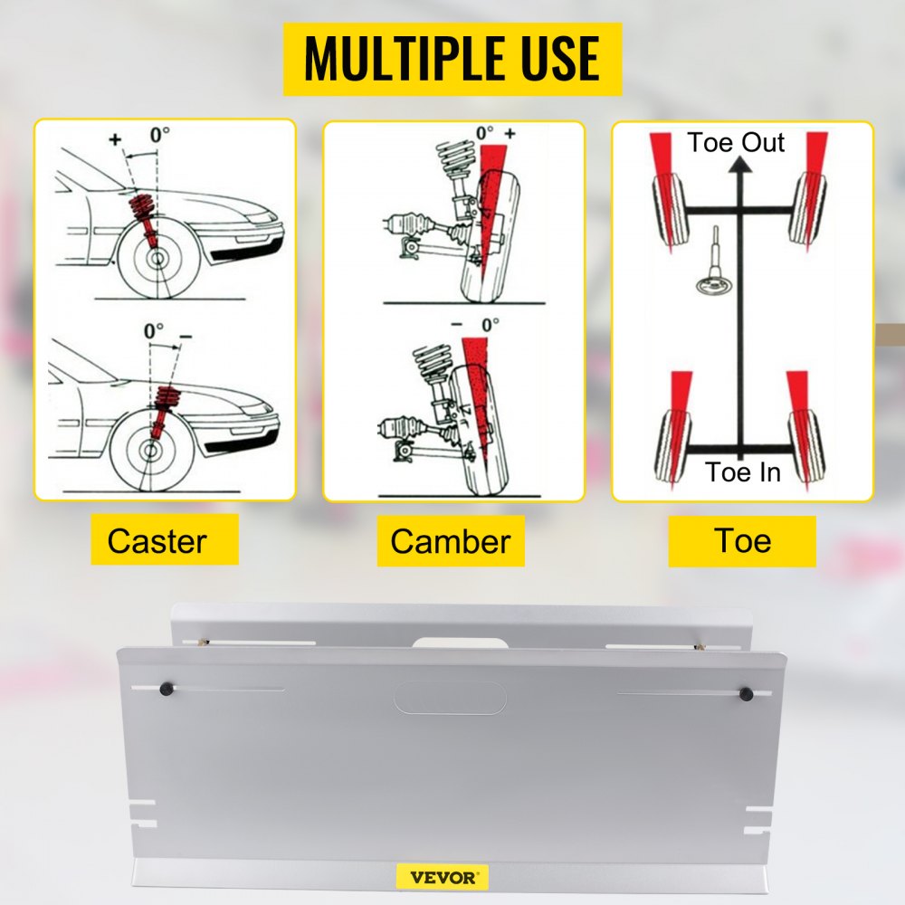 VEVOR Wheel Alignment Tool, 4 Probes Toe Plates, Double 16 ft Measure Tapes, Stands Off Alignment Tools Automotive, Aluminum Alloy Toe Alignment Tool, Wheel Alignment Tool for Camber Caster