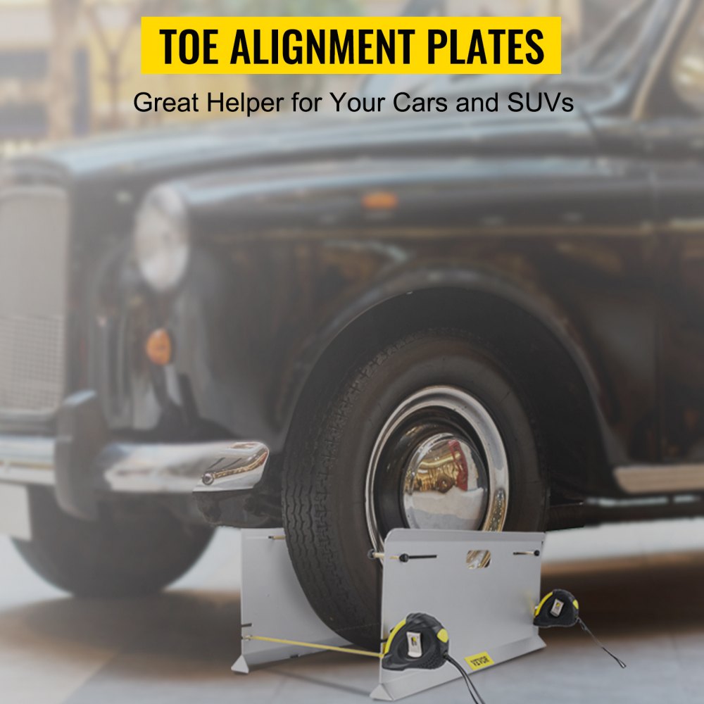 VEVOR Wheel Alignment Tool, 4 Probes Toe Plates, Double 16 ft Measure Tapes, Stands Off Alignment Tools Automotive, Aluminum Alloy Toe Alignment Tool, Wheel Alignment Tool for Camber Caster