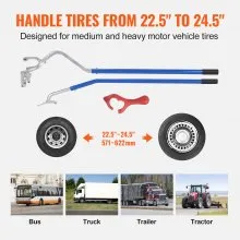 VEVOR Truck Tire Changer Mount Demount 22.5-24.5 in Radial Bias Ply/Tubeless Tire