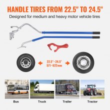 VEVOR Tire Mount Demount Tool, 571-622 mm Manual Steel Tire Changer Mount Demount Removal Tool, with Extra Bead Keeper, Tubeless Truck Bead Breaker, 3 PCS Tire Changing Tools, Orange
