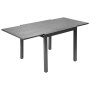 VEVOR Expandable Outdoor Patio Dining Table, 32–63 inch Rectangular Backyard Bistro Tables for 4-6, Aluminum Frame Metal Steel Slat , All-Weather Large Furniture for Lawn Garden Porch, Dark Gray