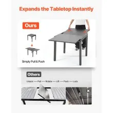 VEVOR Expandable Outdoor Patio Dining Table Rectangular Garden Furniture for 4-6