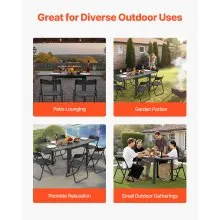 VEVOR Expandable Outdoor Patio Dining Table Rectangular Garden Furniture for 4-6