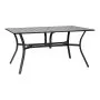 VEVOR Outdoor Patio Dining Table, 150cm Long Rectangular Metal Steel Slat Backyard Bistro Tables for 4-6, with 38mm Umbrella Hole, All-Weather Large Furniture for Lawn Garden Porch, Black