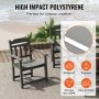 VEVOR 5 Pieces Patio Dining Set, Outdoor Square Furniture Table and Chairs, All Weather Garden Furniture Table Sets, HIPS Small Patio Conversation Set, For Lawn, Deck, Backyard, Poolside, Light Gray