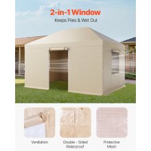 VEVOR Winter Gazebo Cover Fits 10 x 14 ft Hardtop Gazebos, All-Weather Gazebo Cover with Sidewalls & Mesh Windows, High-Density PE Material, Enclosed Storage Shelter Covers, Gazebos not Included