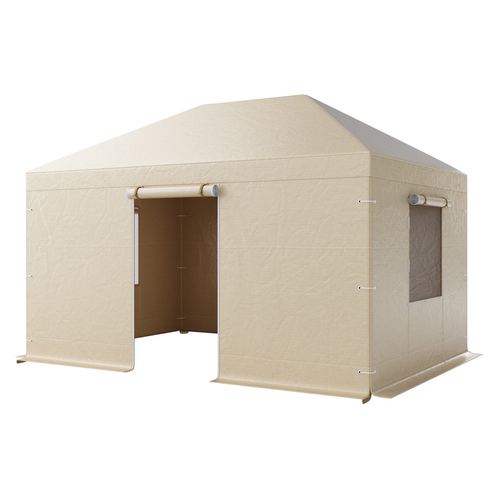 VEVOR Winter Gazebo Cover Fits 10 x 14 ft Hardtop Gazebos, All-Weather Gazebo Cover with Sidewalls & Mesh Windows, High-Density PE Material, Enclosed Storage Shelter Covers, Gazebos not Included