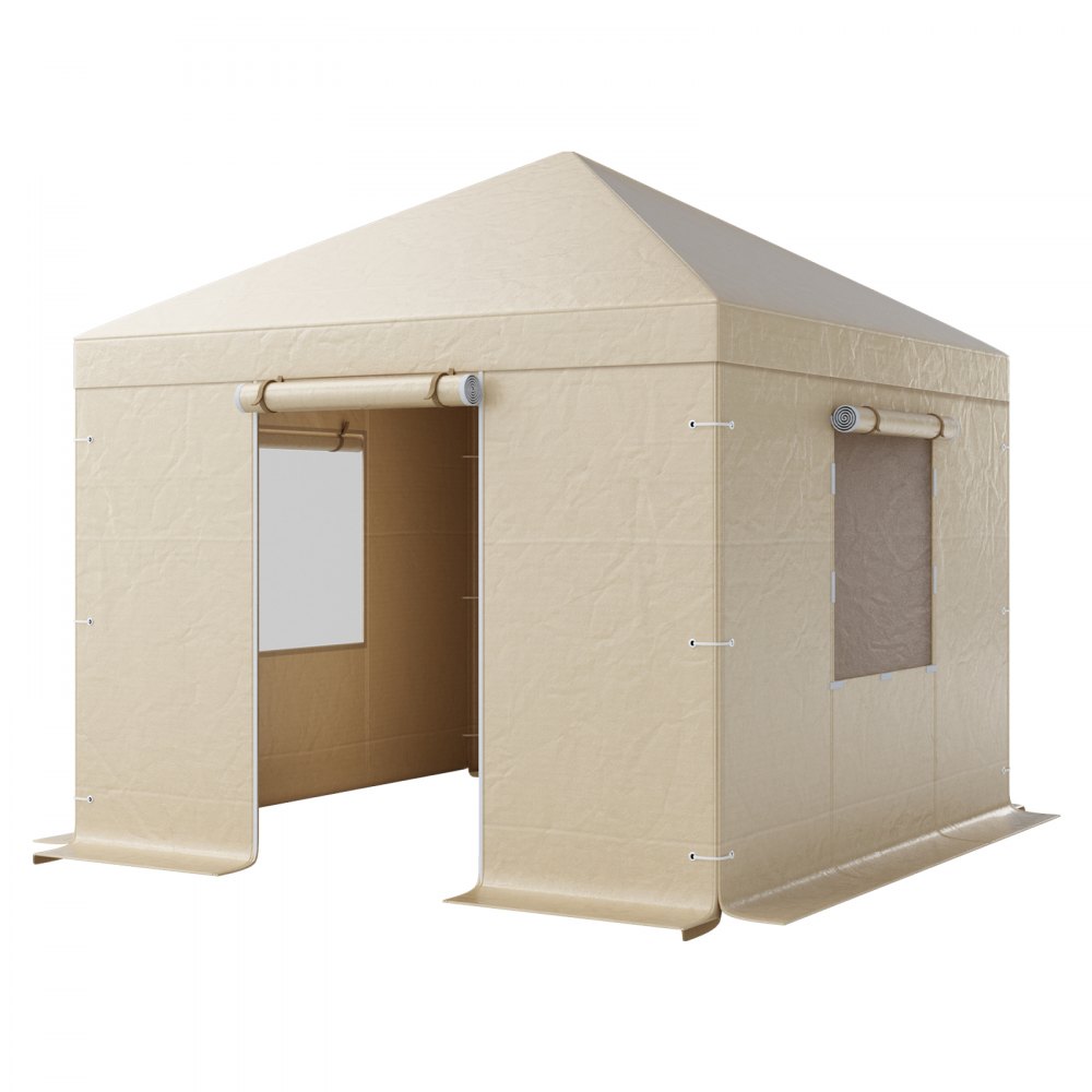 VEVOR Winter Gazebo Cover Fits 3.05 x 3.05 m Hardtop Gazebos, All-Weather Gazebo Cover with Sidewalls & Windows, High-Density PE Material, Enclosed Storage Shelter Covers, Gazebos not Included