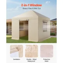 VEVOR Winter Gazebo Cover Fits 10 x 10 ft Hardtop Gazebos, All-Weather Gazebo Cover with Sidewalls & Mesh Windows, High-Density PE Material, Enclosed Storage Shelter Covers, Gazebos not Included