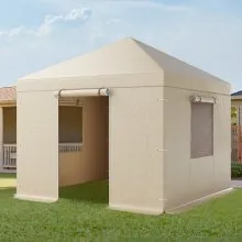 VEVOR Winter Gazebo Cover Fits 10 x 10 ft Hardtop Gazebos, All-Weather Gazebo Cover with Sidewalls & Mesh Windows, High-Density PE Material, Enclosed Storage Shelter Covers, Gazebos not Included