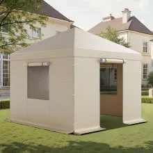 VEVOR Winter Gazebo Cover Fits 10 x 10 ft Hardtop Gazebos, All-Weather Gazebo Cover with Sidewalls & Mesh Windows, High-Density PE Material, Enclosed Storage Shelter Covers, Gazebos not Included