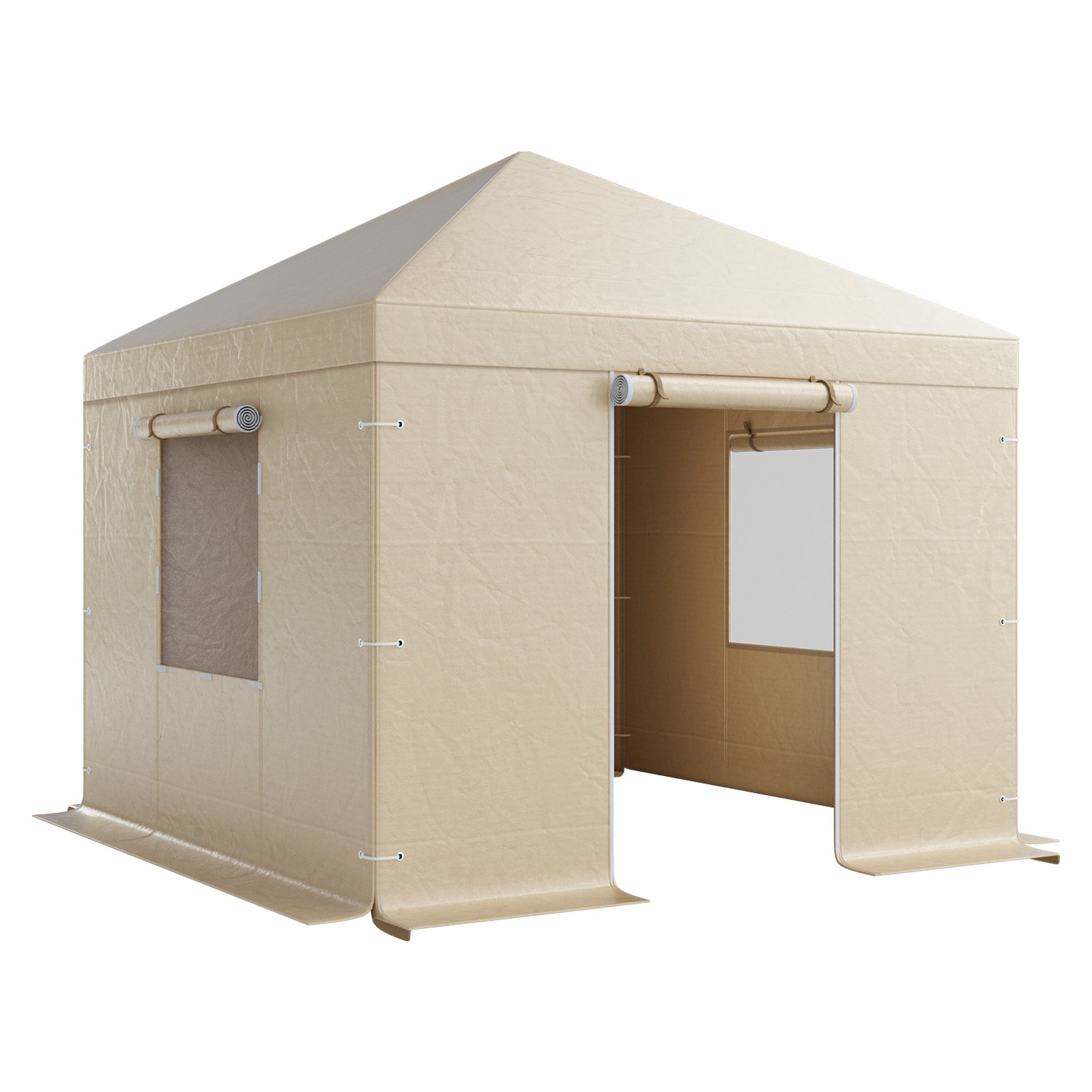 VEVOR Winter Gazebo Cover Fits 3.05 x 3.05 m Hardtop Gazebos, All-Weather Gazebo Cover with Sidewalls & Windows, High-Density PE Material, Enclosed Storage Shelter Covers, Gazebos not Included
