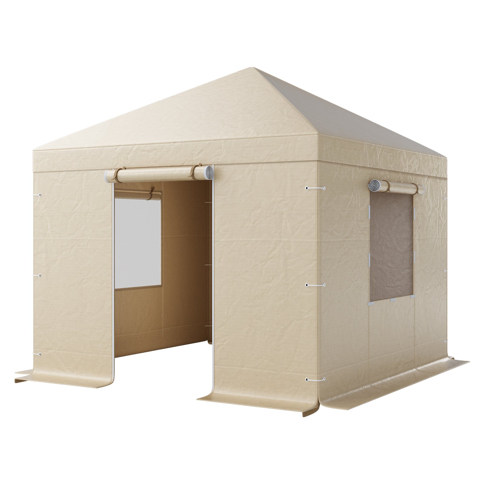 VEVOR Winter Gazebo Cover Fits 10 x 10 ft Hardtop Gazebos, All-Weather Gazebo Cover with Sidewalls & Mesh Windows, High-Density PE Material, Enclosed Storage Shelter Covers, Gazebos not Included