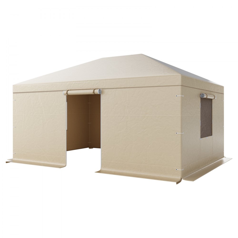 VEVOR Winter Gazebo Cover Fits 12 x 16 ft Hardtop Gazebos, All-Weather Gazebo Cover with Sidewalls & Mesh Windows, High-Density PE Material, Enclosed Storage Shelter Covers, Gazebos not Included