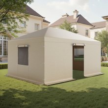 VEVOR Winter Gazebo Cover Fits 12 x 16 ft Hardtop Gazebos, All-Weather Gazebo Cover with Sidewalls & Mesh Windows, High-Density PE Material, Enclosed Storage Shelter Covers, Gazebos not Included