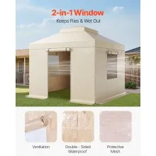 VEVOR Winter Gazebo Cover Fits 10 x 10 ft Double Roof Gazebos Mesh with Windows