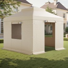 VEVOR Winter Gazebo Cover Fits 10 x 10 ft Double Roof Gazebos Mesh with Windows