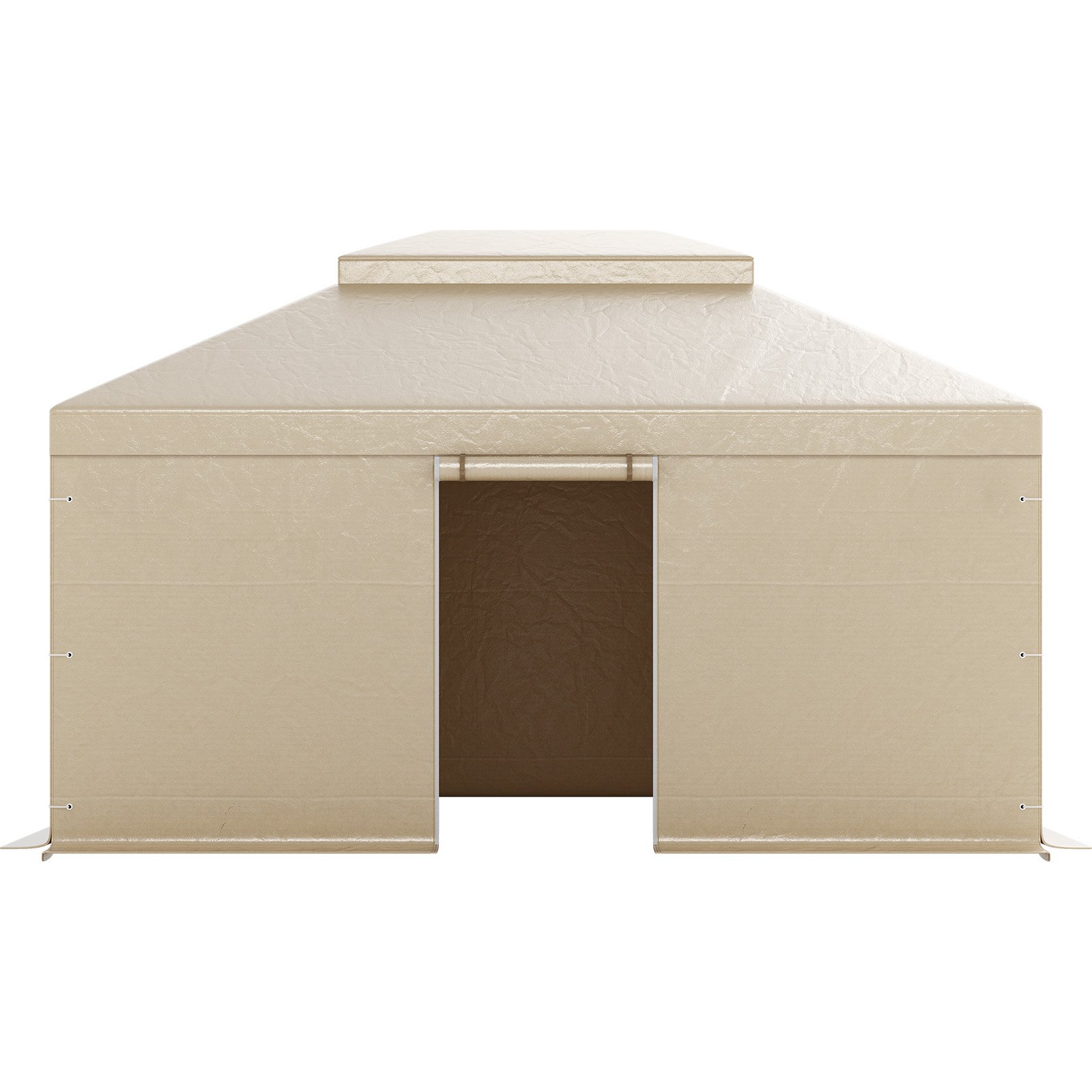 VEVOR Winter Gazebo Cover Fits 12 x 16 ft Hardtop Gazebos, All-Weather Double-Tiered Gazebo Cover with Sidewalls & Mesh Windows, High-Density PE Enclosed Storage Shelter Covers, Gazebos not Included