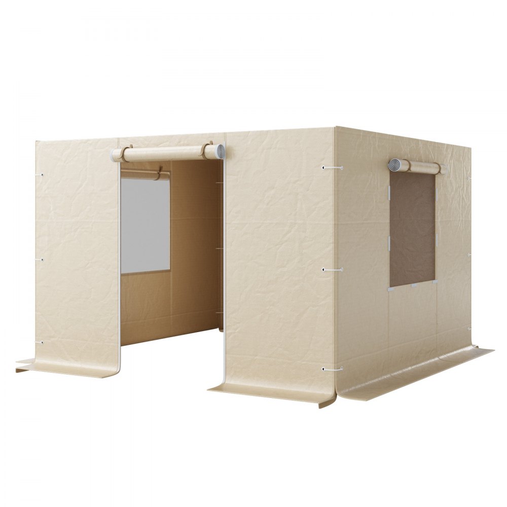 VEVOR Gazebo Sidewall Fits 10 x 10 ft Gazebos, 4-Panel Winter Cover Side Walls for Hardtop Gazebo, High-Density PE Material, All Weather Outdoor Cover with Mesh Windows, Gazebos not Included