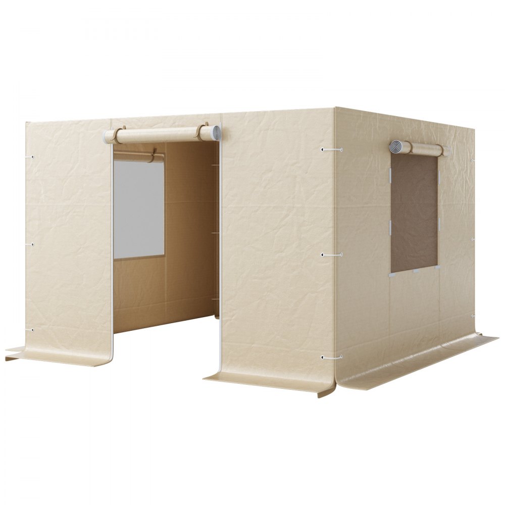 VEVOR Gazebo Sidewall Fits 10 x 10 ft Gazebos, 4-Panel Winter Cover Side Walls for Hardtop Gazebo, High-Density PE Material, All Weather Outdoor Cover with Mesh Windows, Gazebos not Included