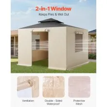 VEVOR 4-Panel Winter Gazebo Cover Sidewalls Fits 10 x 10 ft Gazebos Mesh Windows