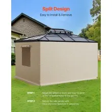 VEVOR 4-Panel Winter Gazebo Cover Sidewalls Fits 10 x 10 ft Gazebos Mesh Windows