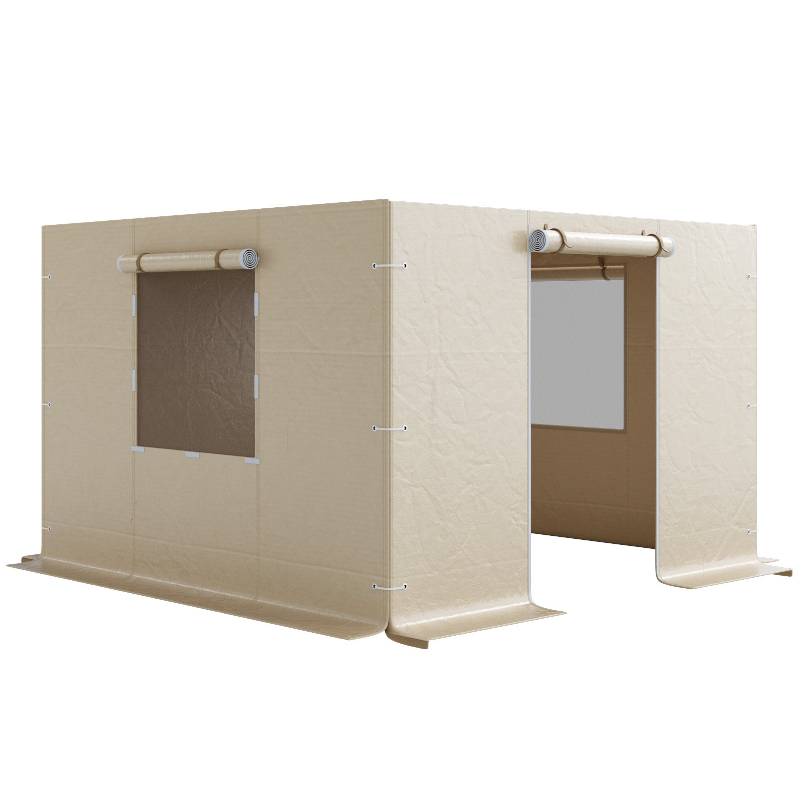 VEVOR Gazebo Sidewall Fits 10 x 10 ft Gazebos, 4-Panel Winter Cover Side Walls for Hardtop Gazebo, High-Density PE Material, All Weather Outdoor Cover with Mesh Windows, Gazebos not Included