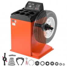 VEVOR Tire Balancer Machine 250W Wheel Balancer Support Up to 15" Rim Width, 110V High Accuracy Tire Balancing Machine with Sensitive Sensor & Digital Display, Heavy-Duty for Repair Shop & Home Garage