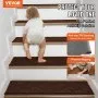 VEVOR Stair Treads, Stairs Carpet Non Slip 9" x 28", Indoor Stair Runner for Wooden Steps, Anti Slip Carpet Soft Edging Stair Rugs Mats for Kids Elders and Dogs, 15 pcs, Brown