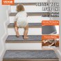VEVOR Stair Treads, Stairs Carpet Non Slip 9" x 28", Indoor Stair Runner for Wooden Steps, Anti Slip Carpet Soft Edging Stair Rugs Mats for Kids Elders and Dogs, 15 pcs, Gray