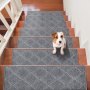 VEVOR schodišťové stupně, protiskluzový koberec na schodiště 9" x 28", vnitřní schodišťový běhoun pro dřevěné schůdky, protiskluzový koberec podložky na schodiště s měkkým okrajem pro děti starší a psy, 15 ks, šedá