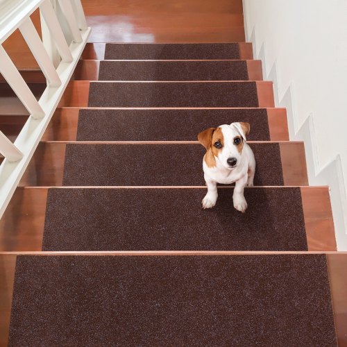VEVOR Stair Treads, Non-slip Stairs Carpet 8 x 30 inch, Indoor Stair Runner for Wooden Steps, Anti-slip Carpet Stair Rugs Mats for Kids Elders and Dogs, 15 pcs, Brown