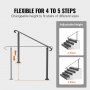 VEVOR handrails adjustable for 4 to 5 steps with height changeability visual.