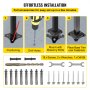 VEVOR Handrails for Outdoor Steps, Fit 3-5 Steps Outdoor Stair Railing, Wrought Iron Handrail, Flexible Front Porch Hand Rail, Black Transitional Hand railings for Concrete Steps or Wooden Stairs