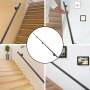 Stair Handrail Stair Rail 10ft Steel Pipe Handrails For Stairs 200lbs Capacity