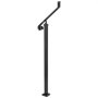 VEVOR Handrails for Outdoor Steps 1-2 Step Railings Wrought Iron Handrail Stair Railings for Steps Black Iron Railings for Steps Wall and Floor Mounted with Installation Kit