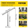 VEVOR Step Handrail 1 Steps Stainless Steel Stair Railing for Indoor or Outdoor Use Step Railing Handrails Metal Hand Rails for Steps, 80 x 90 cm, Silver
