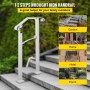 Wrought Iron Handrail Handrail Arch #1 Fits 1 Or 2 Steps For Outdoor Stepsmatte White