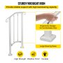 VEVOR Wrought Iron Handrail Fits 1 or 2 Steps Handrail Picket #1 Outdoor Stair Rail with Installation Kit for Outdoor Steps Hand Rails Matte White