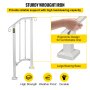 VEVOR Wrought Iron Handrail Adjustable Stair Handrail For 1 to 2 Steps White
