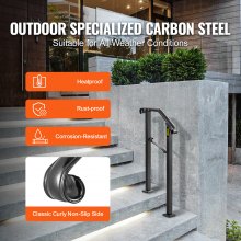 Handrail Arch #1 Fits 1 Step Matte Black