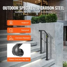 Handrail Arch #1 Fits 1 Step Matte Black