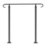 VEVOR outdoor handrails with sturdy black metal construction and curved ends.
