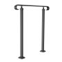 dark gray VEVOR outdoor handrails with square base and rounded ends.